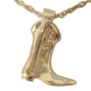 Beljoy western cowgirl gold necklace with boot charm boho country